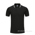 Camisa polo simples de manga curta de algodão masculina